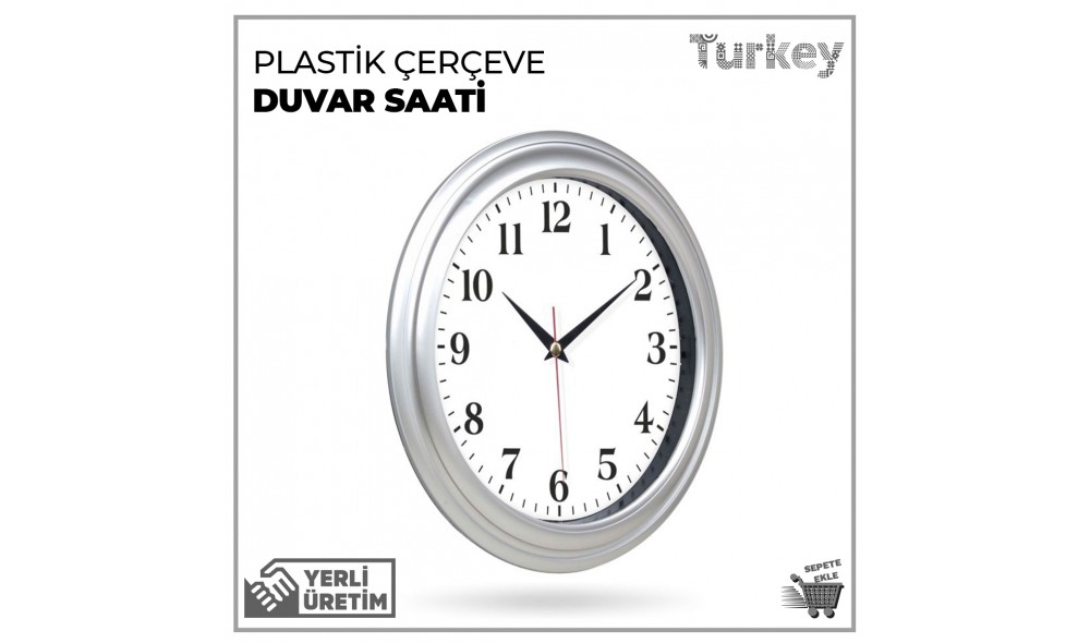 Plastik Çerçeve Duvar Saati Plastik Çerçeve Duvar Saati